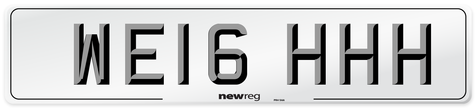 WE16 HHH Number Plate from New Reg